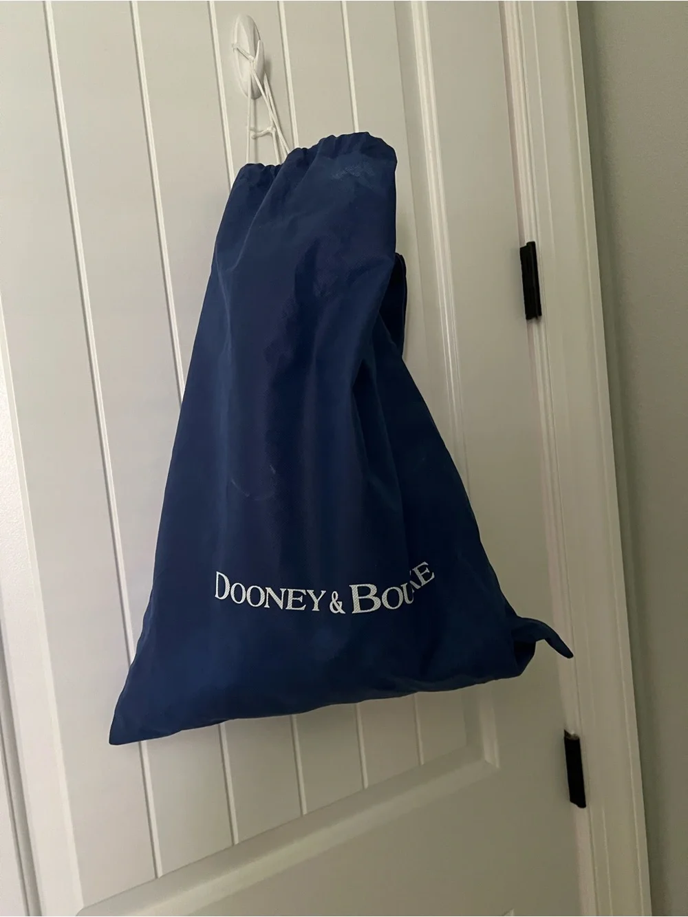 Dooney & Burke Women’s Jeans Blue Drawstring Bucket Bag with Tan Trim